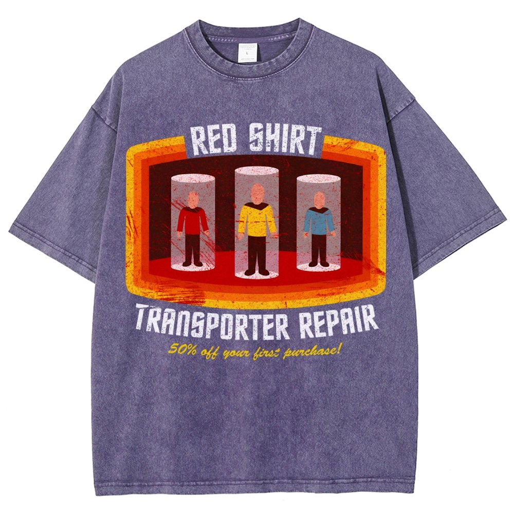 Red Shirt Spacecraft Repair Vintage Distressed T-shirt