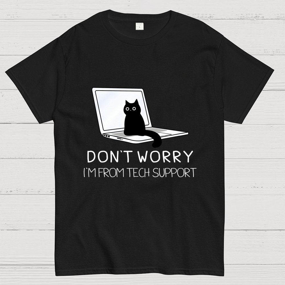 Funny Cat Tech Support Geek T-Shirt