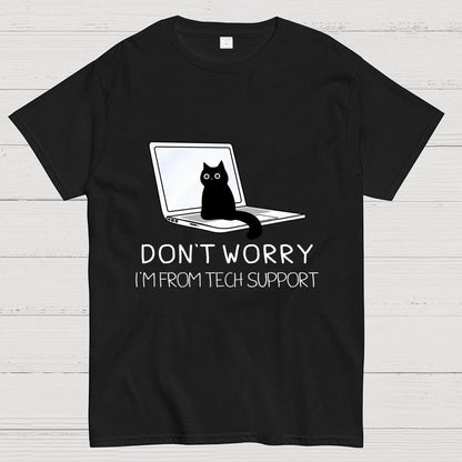 Funny Cat Tech Support Geek T-Shirt
