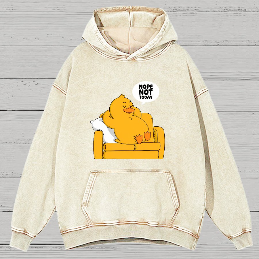 Nope Not Today Duck Vintage Distressed Hoodie