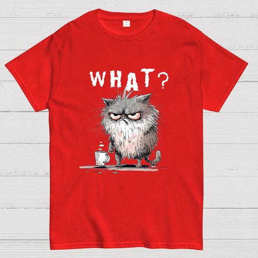 Bad Temper Feline With Coffee Grumpily Catty Funny T-Shirt