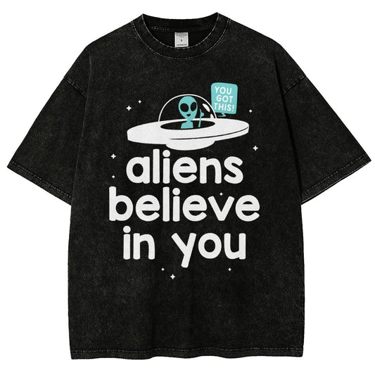 Mystery Creatures Believe In You Vintage Distressed T-shirt