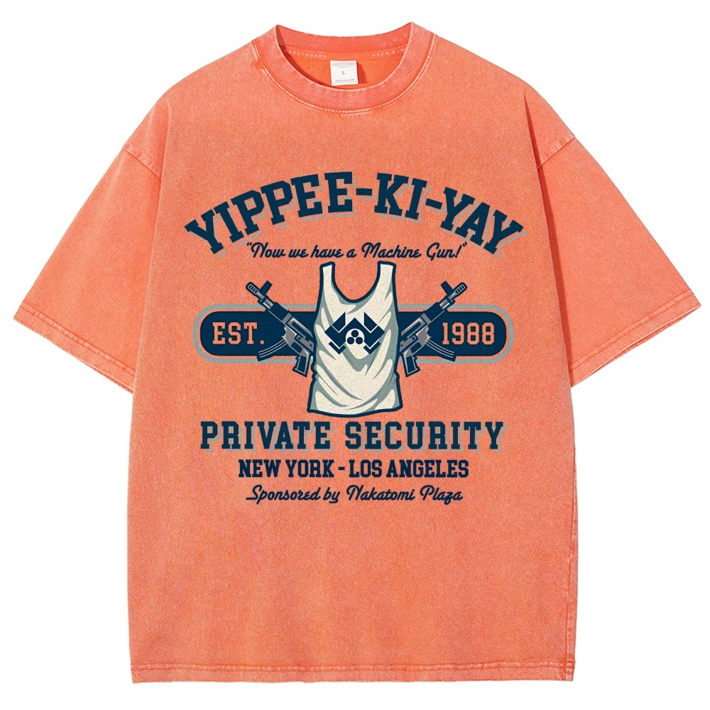 Yippee Ki Yay Security NY-LA Vintage Distressed T-shirt
