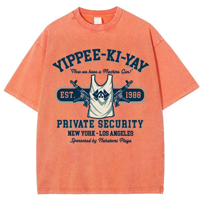 Yippee Ki Yay Security NY-LA Vintage Distressed T-shirt