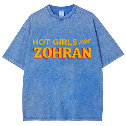 Hot Girls For Zohran Vintage Distressed T-shirt