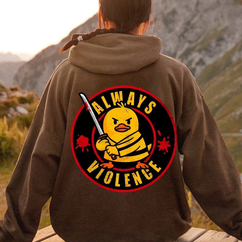 Always violence Printed Back Unisex Cotton Hoodie