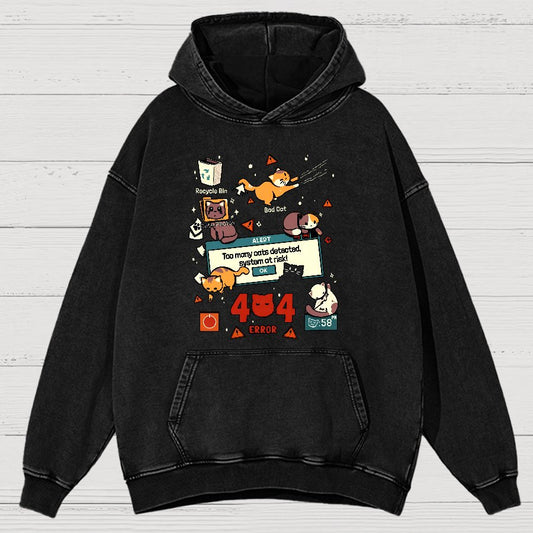 Too Many Cats Alert Vintage Distressed Hoodie