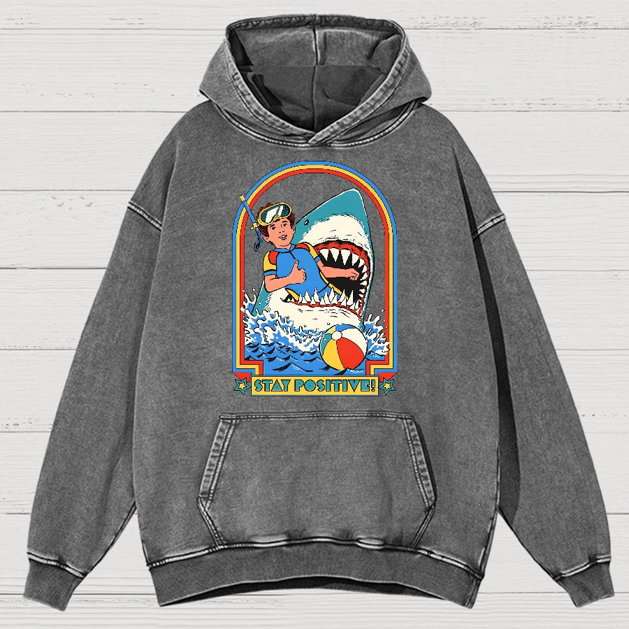 Stay Positive Vintage Distressed Hoodie