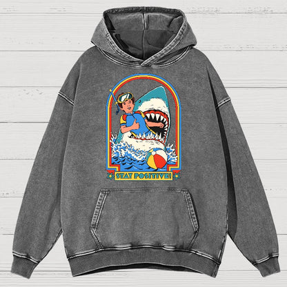 Stay Positive Vintage Distressed Hoodie