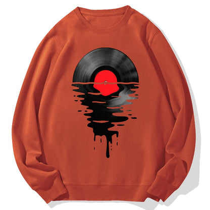 Vinyl LP Music Record Sunset Red Geek Cotton Sweatshirt
