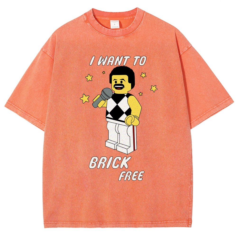 I Want To Brick Free Vintage Distressed T-shirt