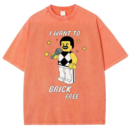 I Want To Brick Free Vintage Distressed T-shirt