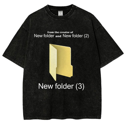 Humorous Internet meme New Folder (3) Vintage Distressed T-shirt