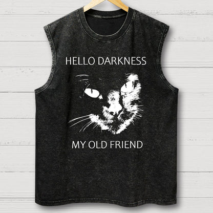 Hello Darkness My Old Friend Vintage Distressed Washed Tank