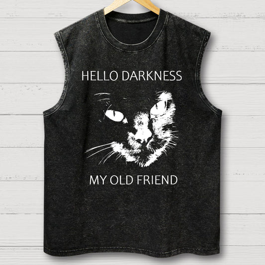 Hello Darkness My Old Friend Vintage Distressed Washed Tank