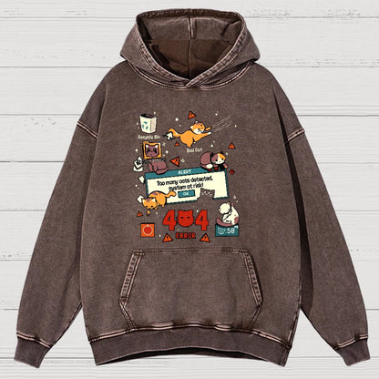 Too Many Cats Alert Vintage Distressed Hoodie