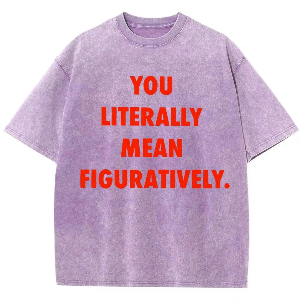 Grammar Police Literally vs. Figuratively Vintage Distressed T-shirt