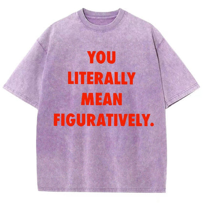 Grammar Police Literally vs. Figuratively Vintage Distressed T-shirt