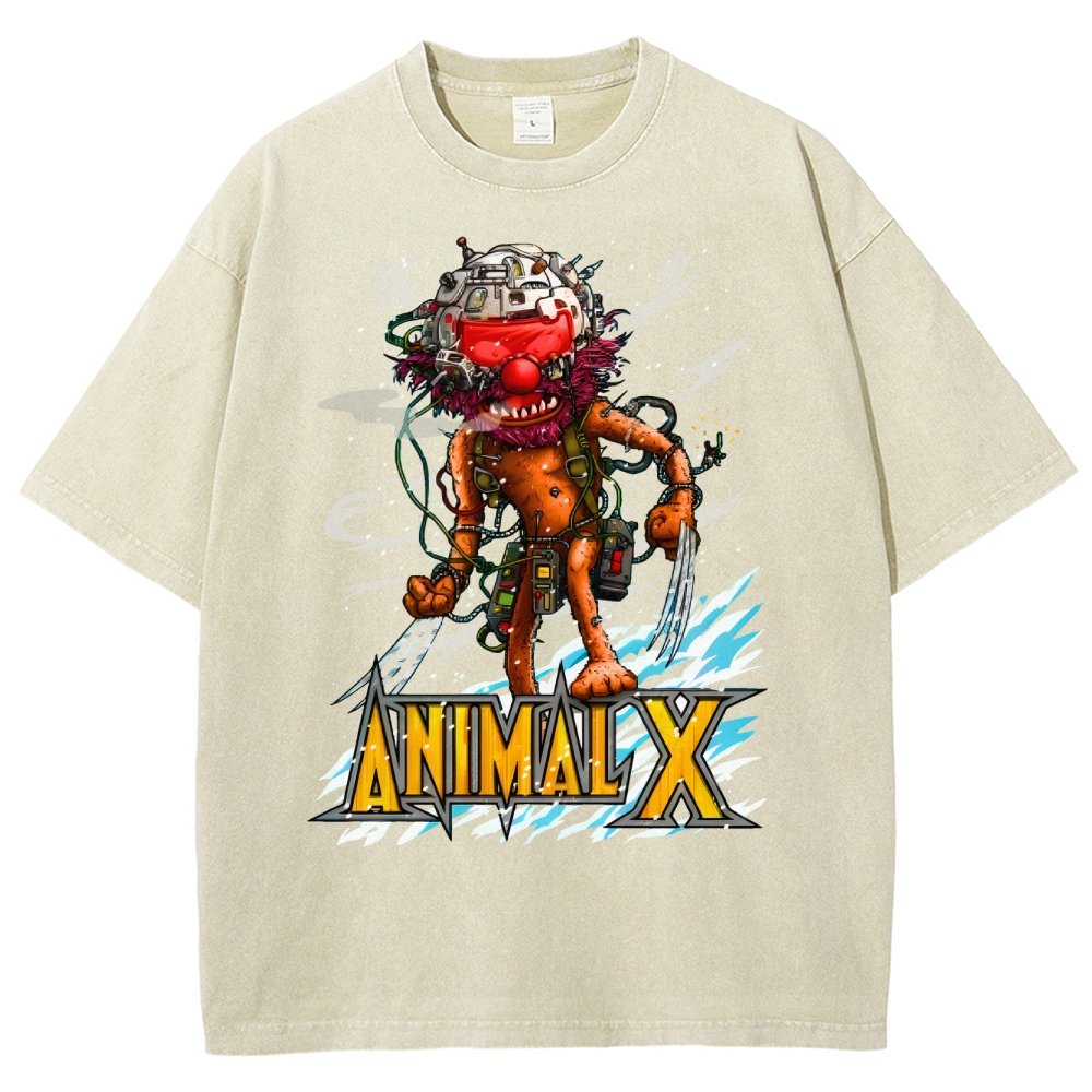 ANIMAL X  Unisex Fit Washed T-Shirt