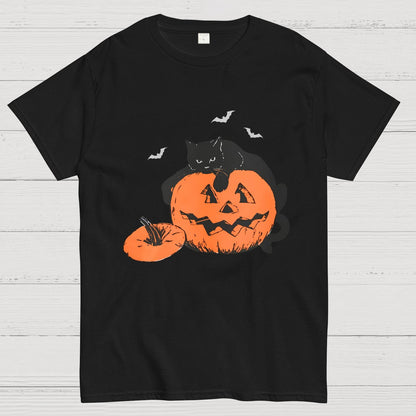 Black Cat Halloween Geeky T-Shirt