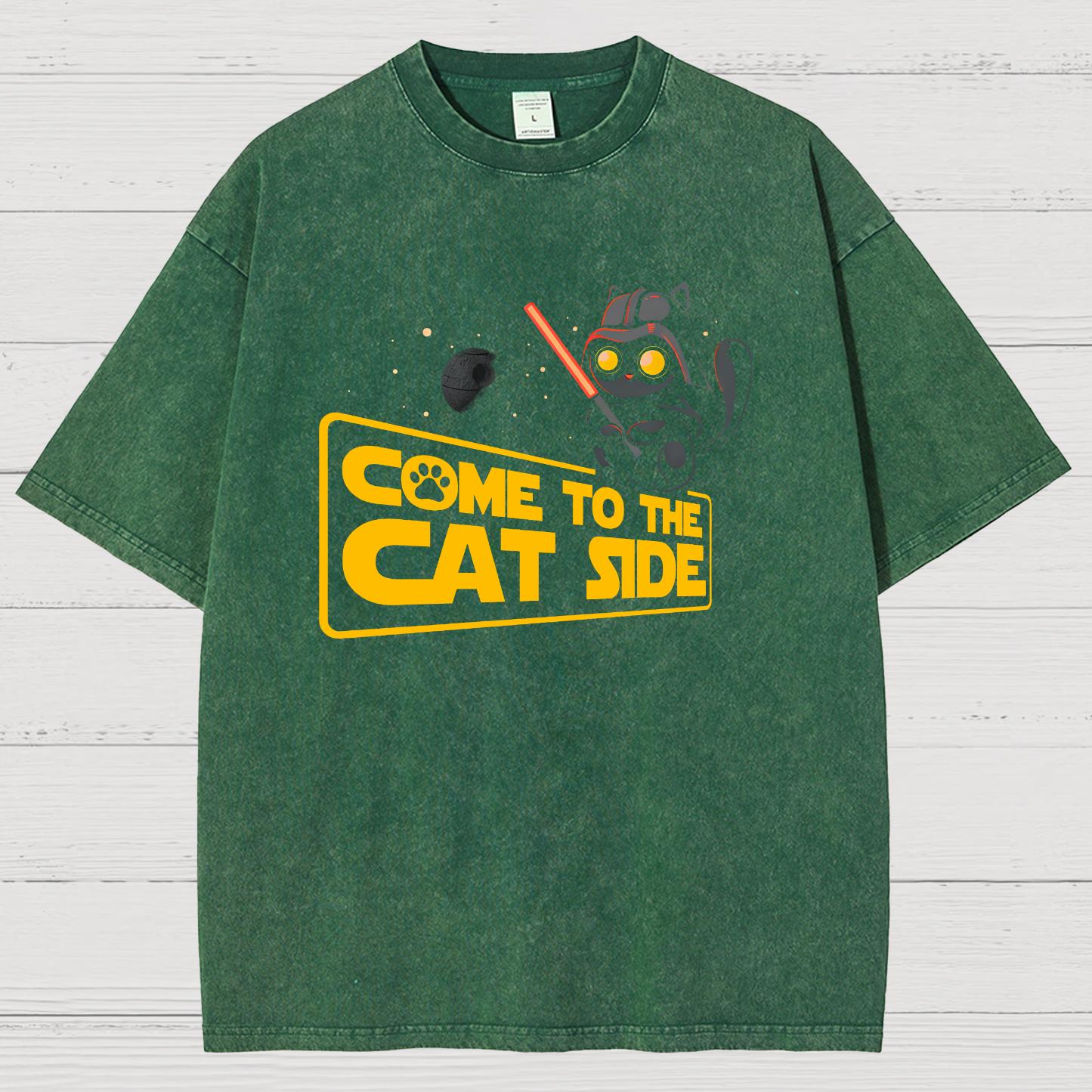 Come To The Cat Side Vintage Distressed T-shirt