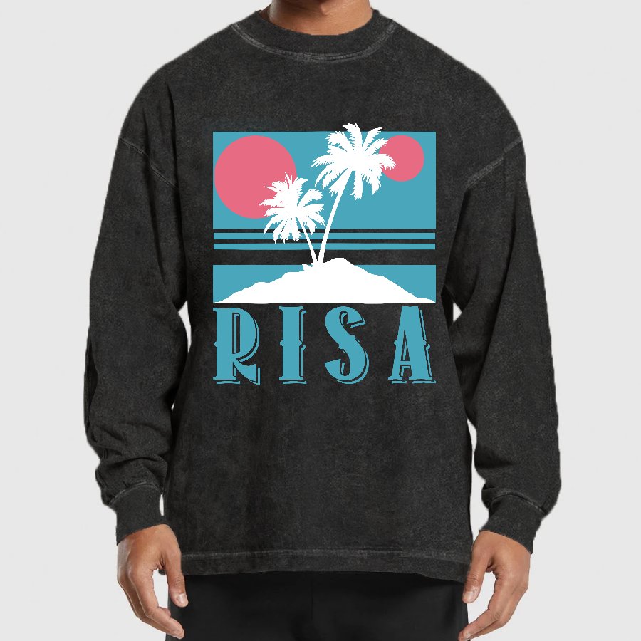 Planet Oasis Vacation Washed Long Sleeve Tee