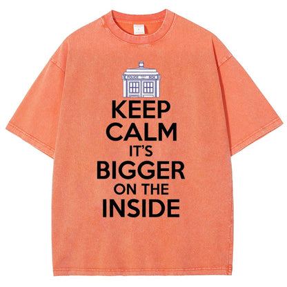 Keep Calm It's Larger On The Inside Vintage Distressed T-shirt