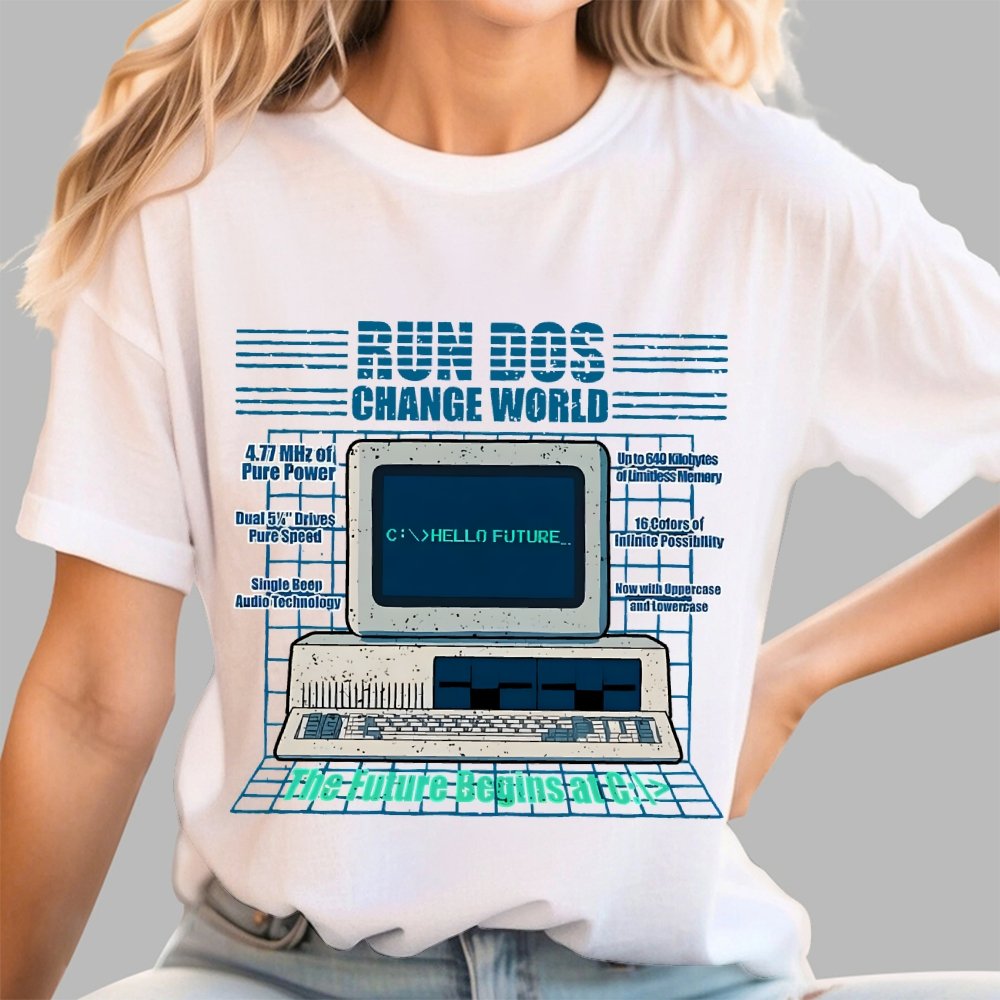 Run DOS, Change World Geek T-Shirt