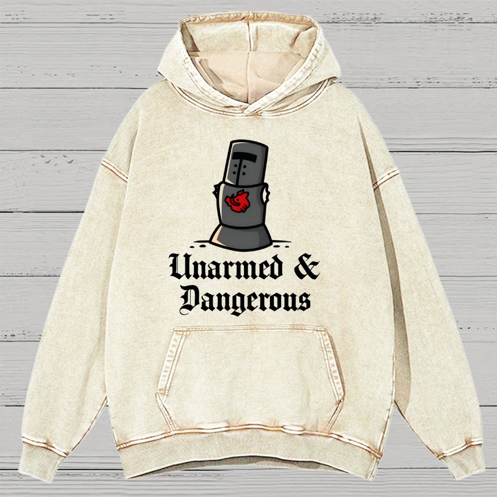 Unarmed And Dangerous Vintage Distressed Hoodie