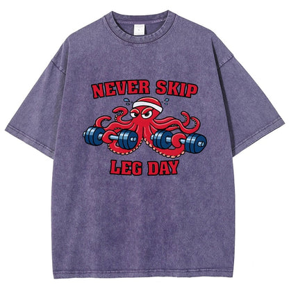 Octo-Leg Day Vintage Distressed T-shirt
