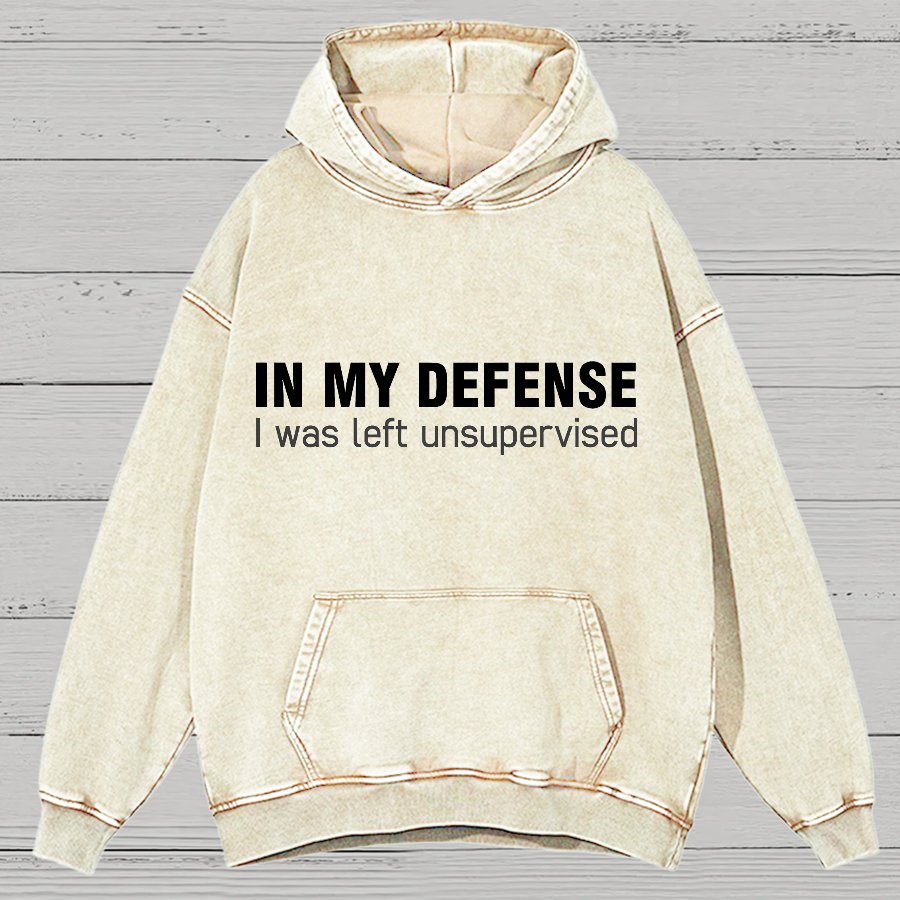 I Was Left Unsupervised Geeky Vintage Distressed Hoodie