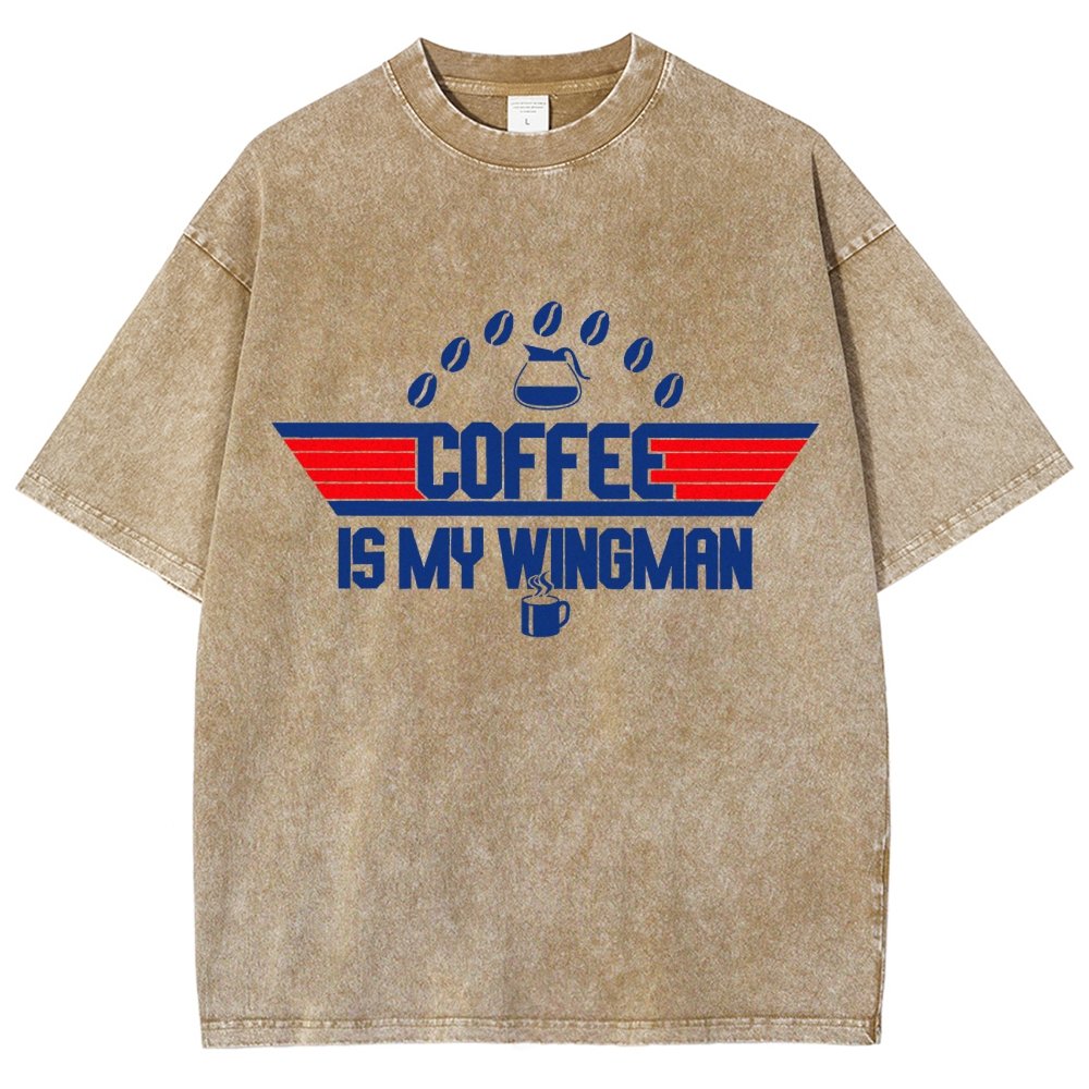 Coffee Is My Wingman Vintage Distressed T-shirt