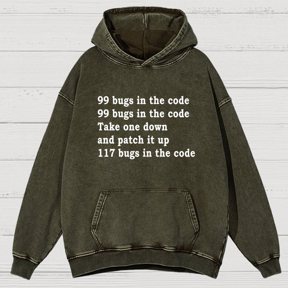 99 Bugs In The Code Vintage Distressed Hoodie