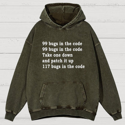 99 Bugs In The Code Vintage Distressed Hoodie