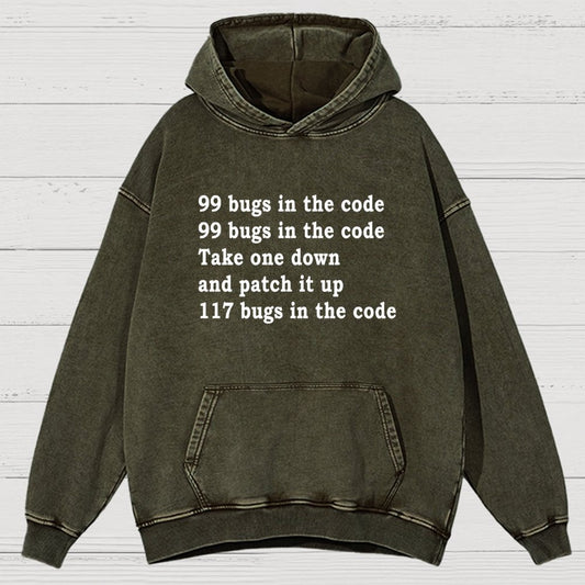 99 Bugs In The Code Vintage Distressed Hoodie