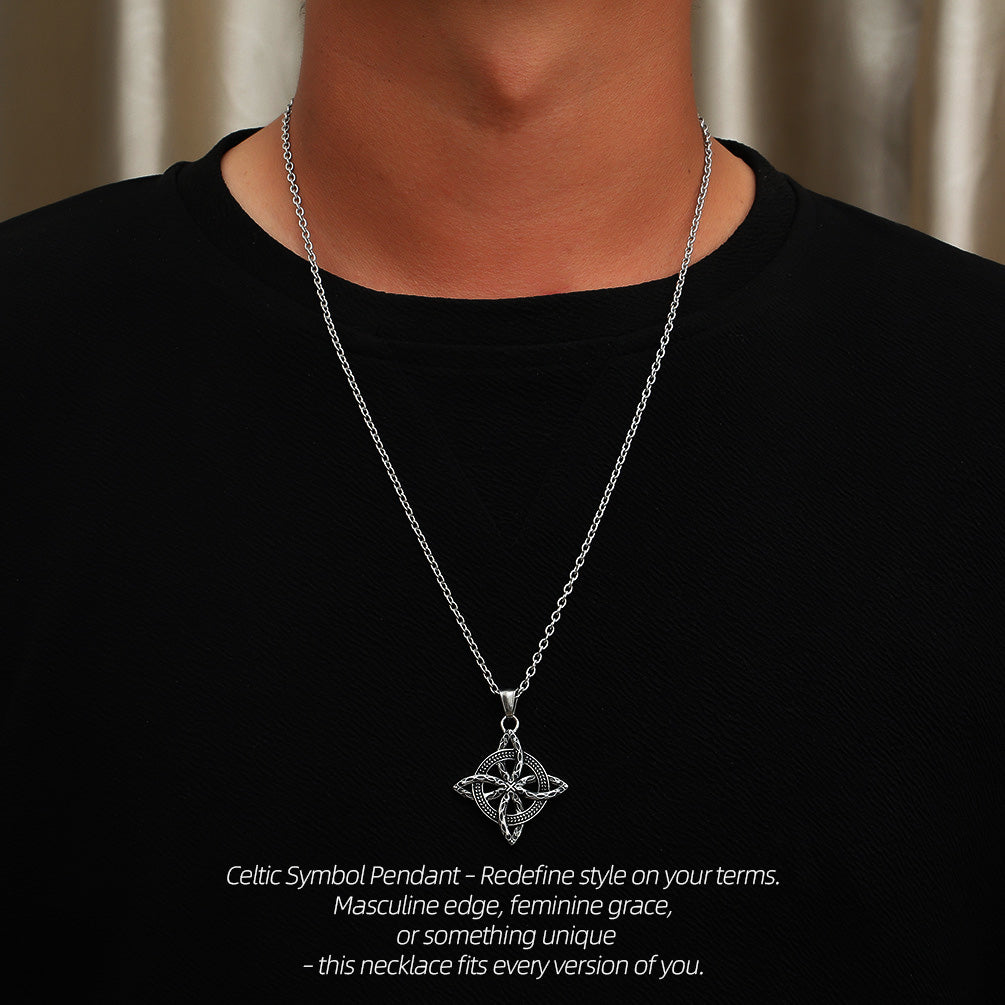 Celtic Wheel Knot Stainless Steel Necklace-Perfect for Norse & Celtic Enthusiasts