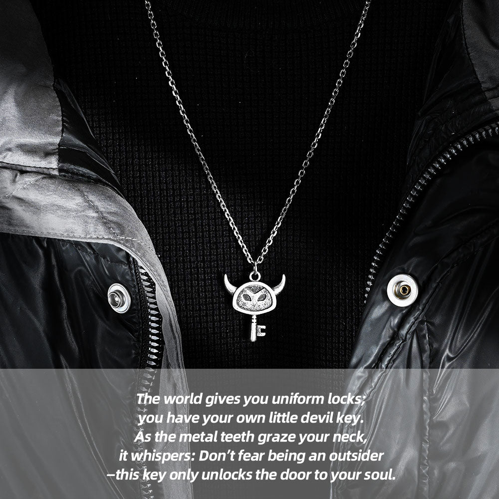 Little Devil Key Stainless Steel Necklace- Ignite Your Unique Soul with Rebellion