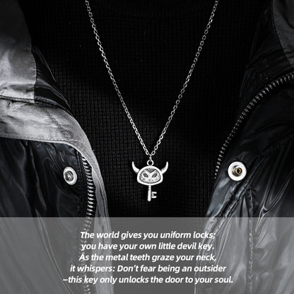 Little Devil Key Stainless Steel Necklace- Ignite Your Unique Soul with Rebellion