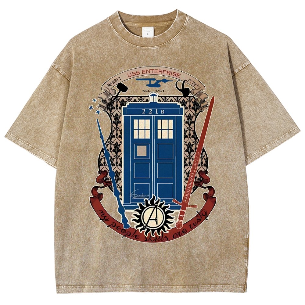 The Ultimate Geek Mashup Vintage Distressed T-shirt
