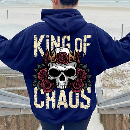 King Of Chaos Printed Back Cotton Hoodie