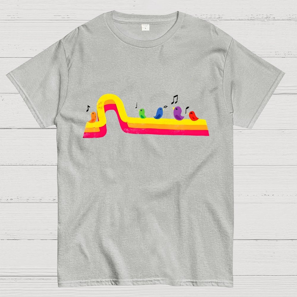 Retro Rainbow Tune Geek T-Shirt