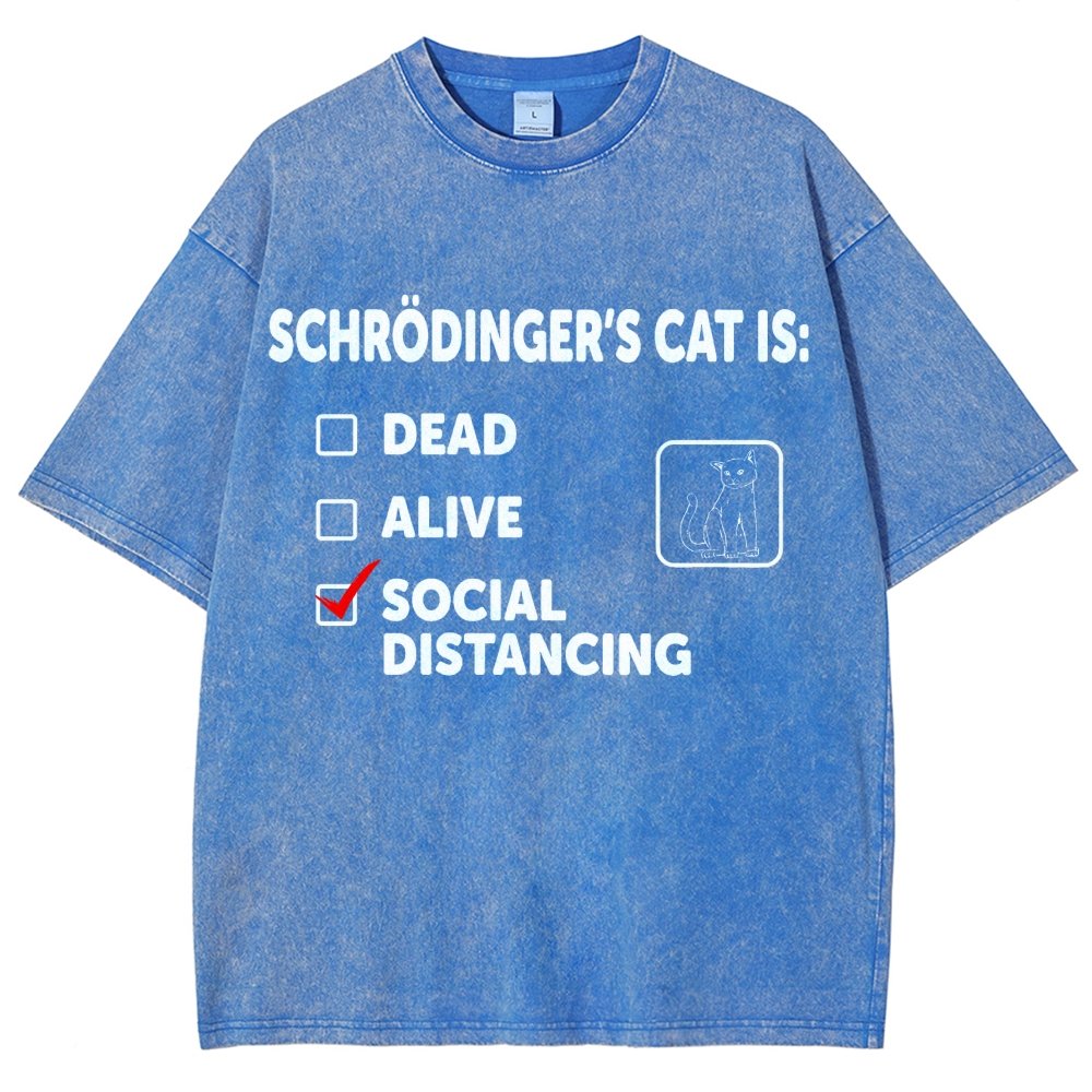 Schrodinger's Social Distancing Vintage Distressed T-shirt