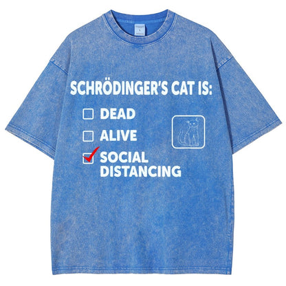 Schrodinger's Social Distancing Vintage Distressed T-shirt