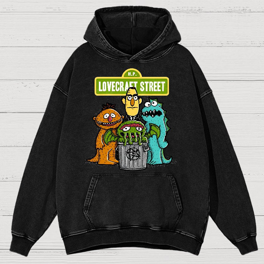 Lovecraet Street Vintage Distressed Hoodie