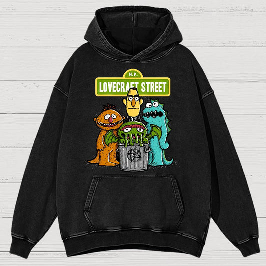 Lovecraet Street Vintage Distressed Hoodie