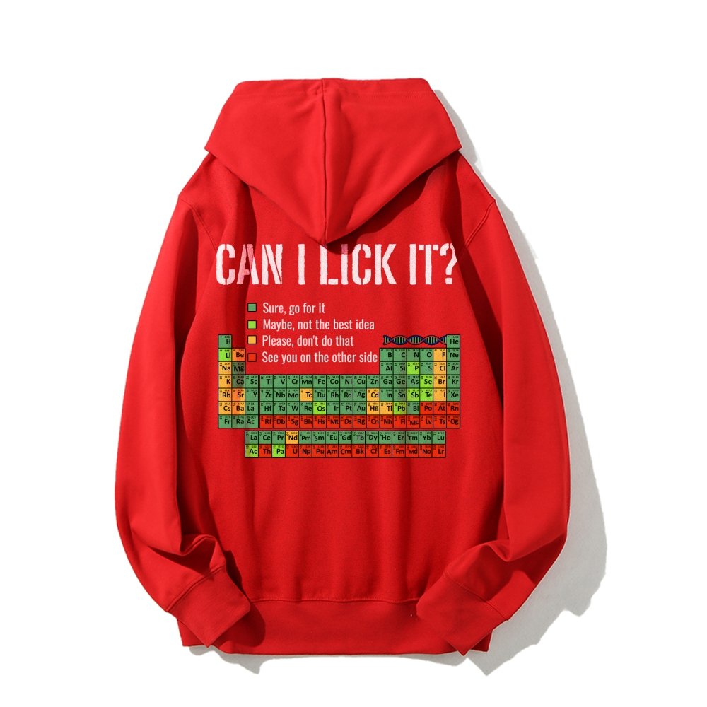 Can I Lick It Printed Back Unisex Cotton Hoodie