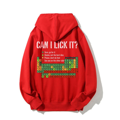 Can I Lick It Printed Back Unisex Cotton Hoodie