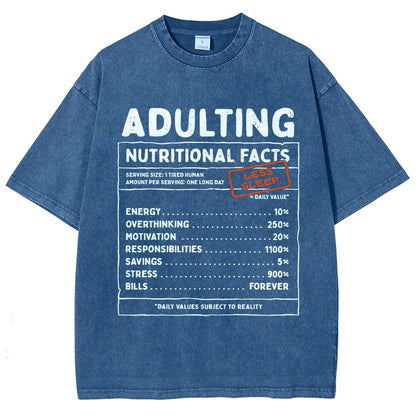 Adulting Facts Vintage Distressed T-shirt