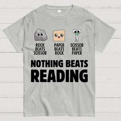 Nothing Beats Reading Librarian Book Bookworm Geek T-Shirt