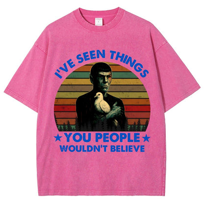 I've Seen Things Sci-Fi Quote Mashup Vintage Distressed T-shirt
